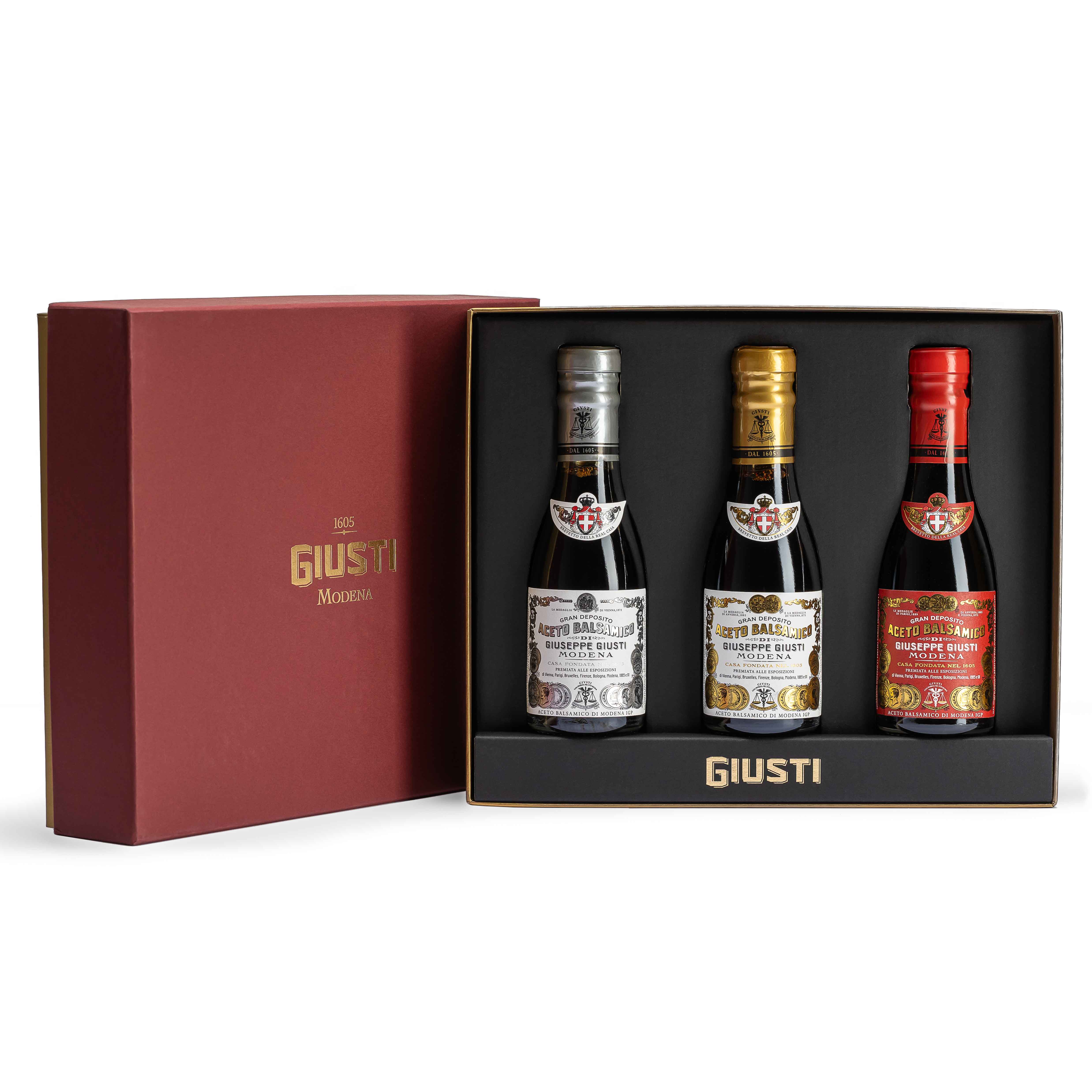 giusti-tris-collezione-storica-1-argent-2-or-3-or-vinaigres-balsamiques-de-mod-n image 1