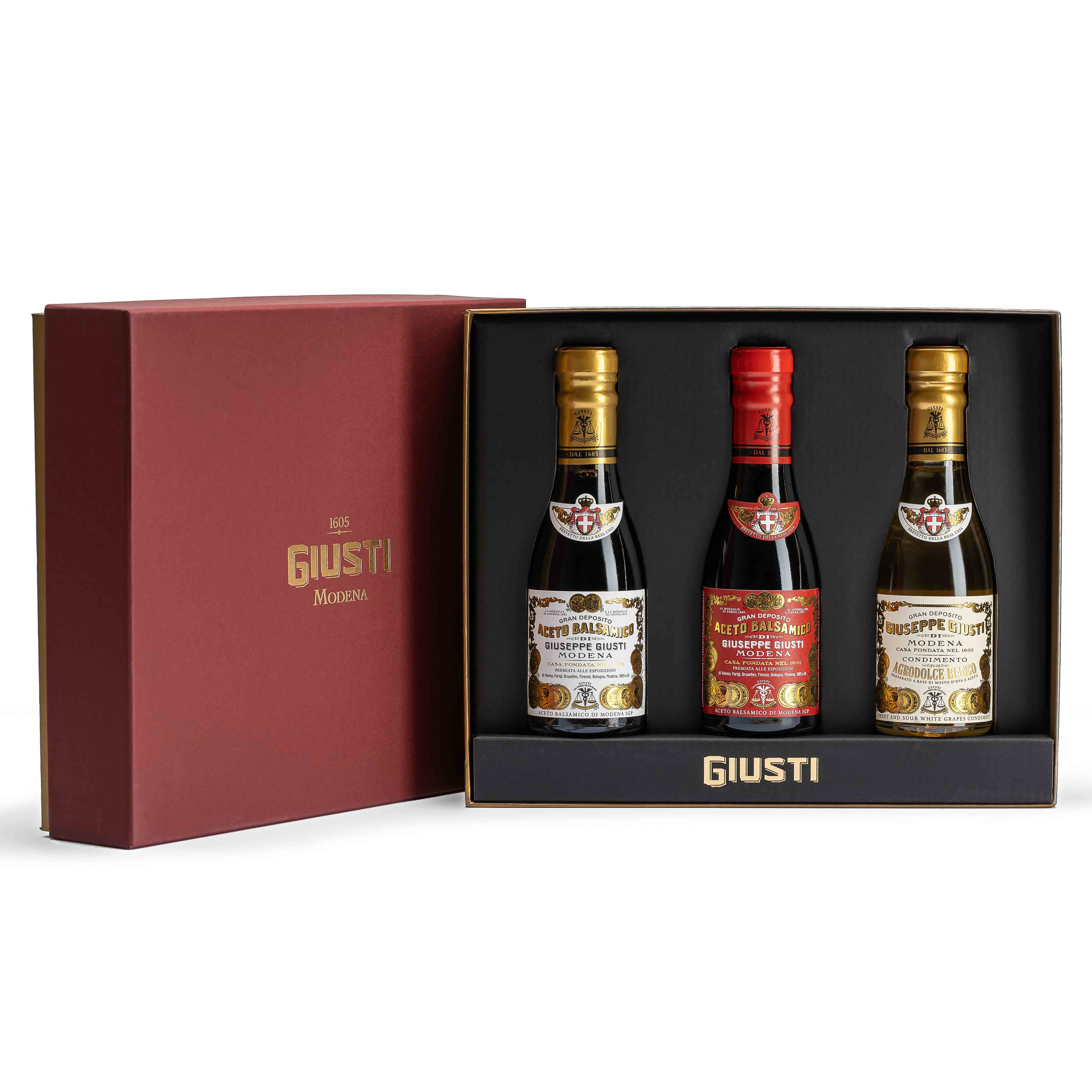 giusti-tris-d-gustation-vinaigre-balsamique-de-mod-ne-2-et-3-m-dailles-d-or-agro image 1