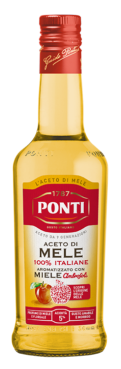 ponti-aceto-di-mele-aromatizzato-con-miele-ambrosoli-vinaigre-de-cidre-au-miel image 1