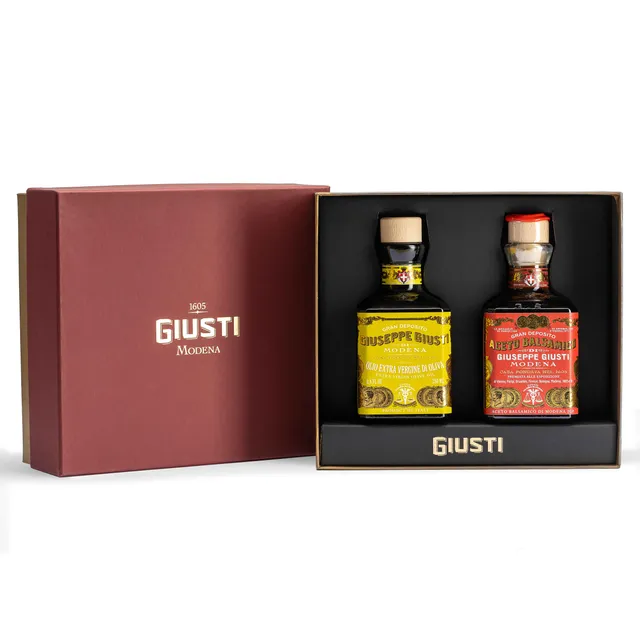 giusti-duetto-coffret-huile-d-olive-extra-vierge-vinaigre-balsamique-3-m-dailles image 1