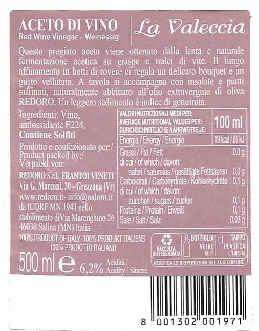 redoro-aceto-di-vino-rosso-vinaigre-de-vin-rouge-6-x-50-cl image 2