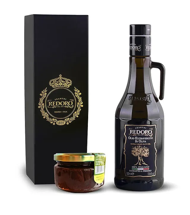 redoro-linea-oro-coffret-cadeau-huile-d-olive-extra-vierge-cr-me-d-olives-noires image 1