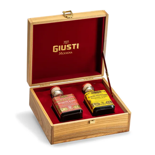 giusti-duetto-en-bois-3-et-4-m-dailles-d-or-coffret-vinaigre-balsamique-de-mod-n image 1