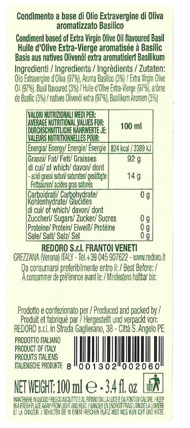 redoro-condiment-huile-d-olive-au-basilic-lot-6-bouteilles image 2