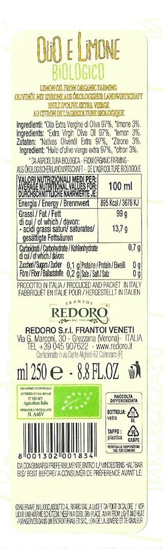 redoro-condimento-olio-al-limone-lot-de-6-huile-d-olive-extra-vierge-au-citron image 2