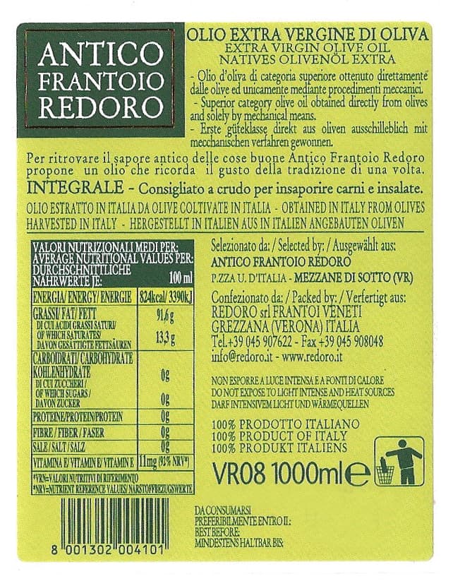 redoro-integrale-huile-d-olive-extra-vierge-1-l-carton-6-bouteilles image 2